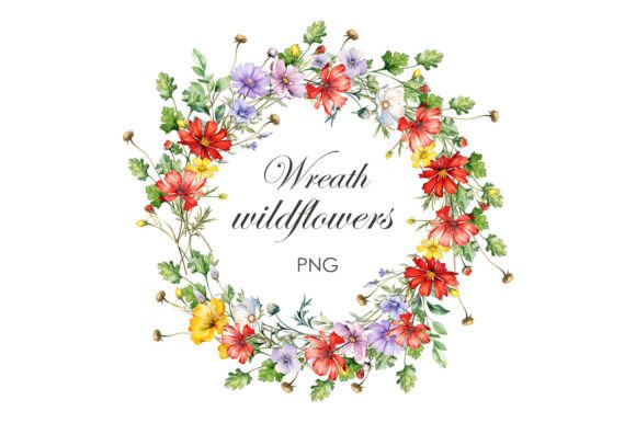 Download Wildflowers Frame. Watercolor Wreath - Flower Collection