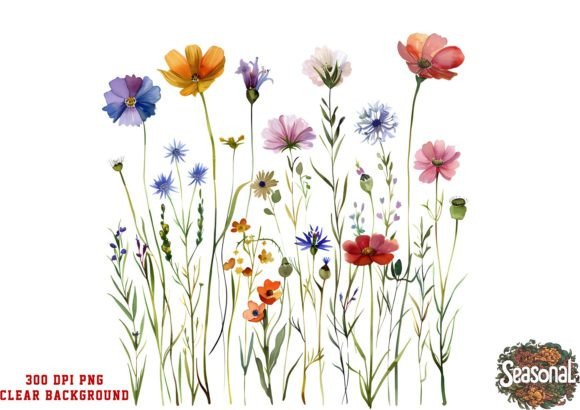 Download Watercolor Wildflower Png Clipart - Flower Collection
