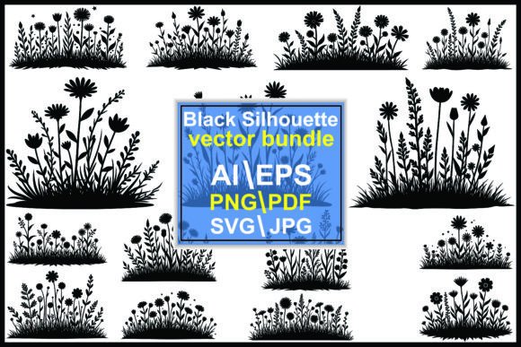 Download Wildflower Silhouette Vector Art Vector - Flower Collection